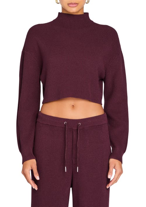 Shop Ser.o.ya Carmen Mid Cropped Sweater In Merlot