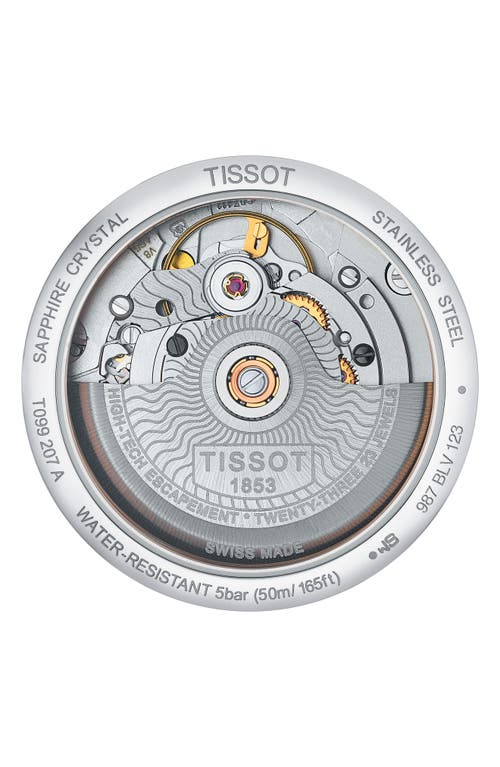 Tissot Chemin Des Tourelles Diamond Leather Strap Watch, 32mm In White/mother Of Pearl/silver
