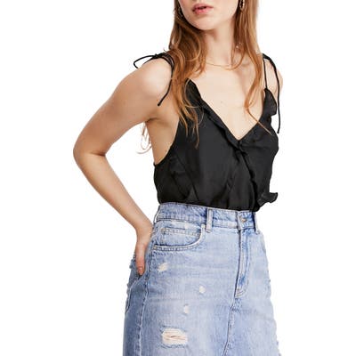 Free People Could Be Ruffle Camisole, Black