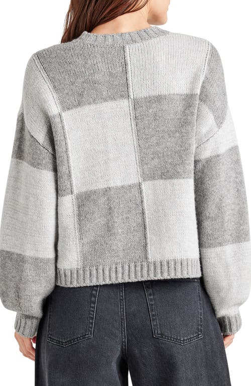 Shop Splendid Kit Check Sweater In Ice Heather Grey/heather Fog