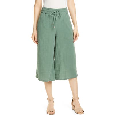 Petite Eileen Fisher Organic Cotton Culottes, Green