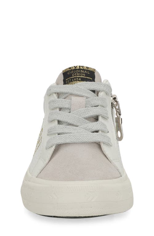 Shop Vintage Havana Kids' Vita Sneaker In White Pebbled/grey