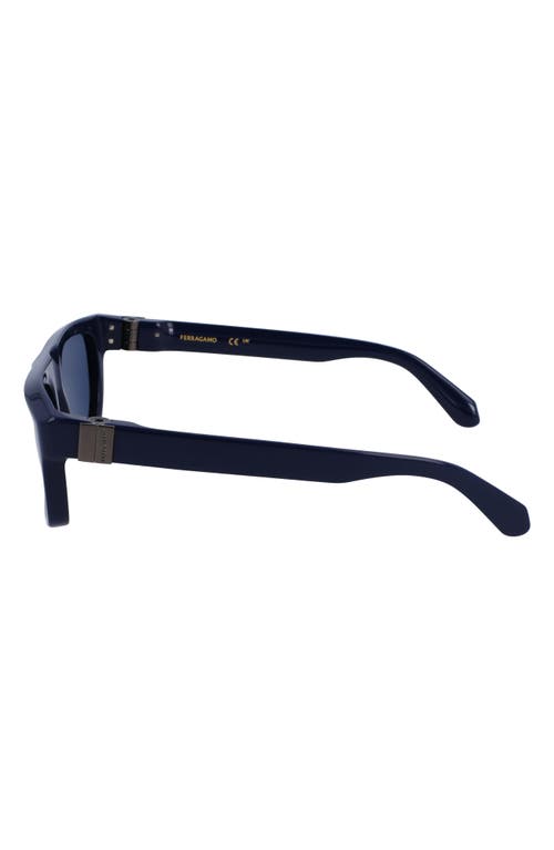 Shop Ferragamo Prisma 56mm Square Sunglasses In Blue Navy