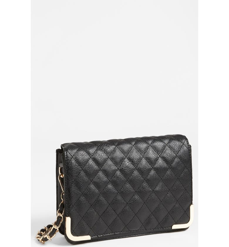 NB HANDBAGS Quilted Crossbody Bag, Main, color, Black
