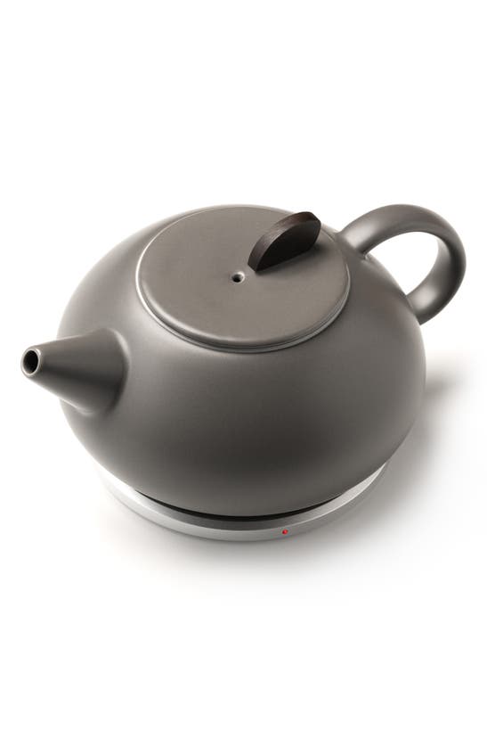 Shop Ohom Leiph Ceramic Self-heating Teapot Set In Stone Gray