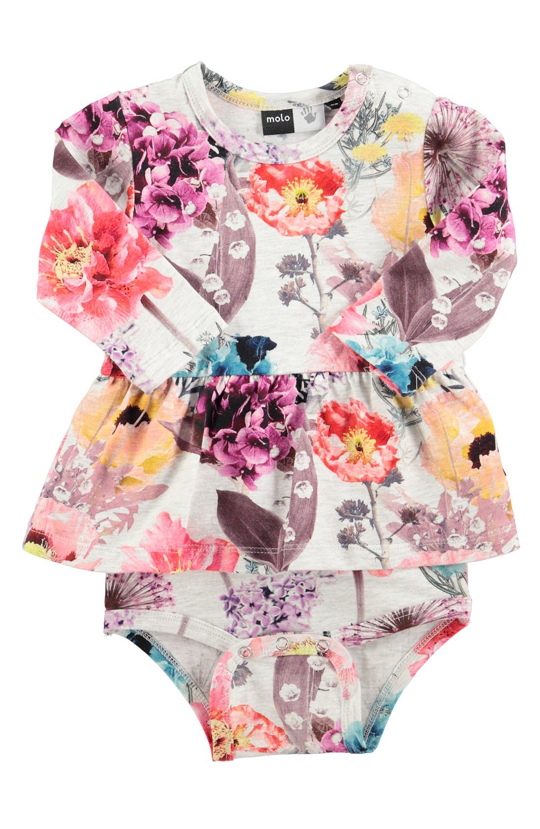 molo 'Frances' Floral Print Skirted Bodysuit (Baby Girls) Nordstrom