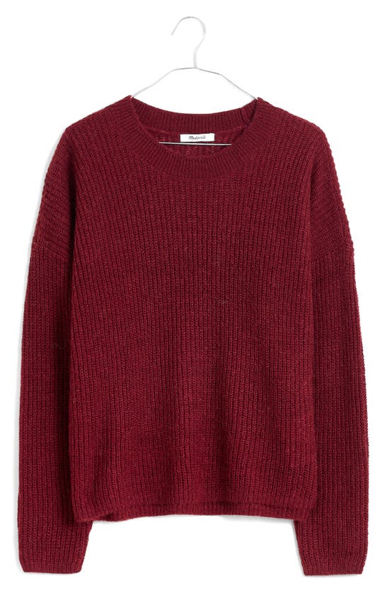 Madewell Rib Crewneck Sweater In Cabernet