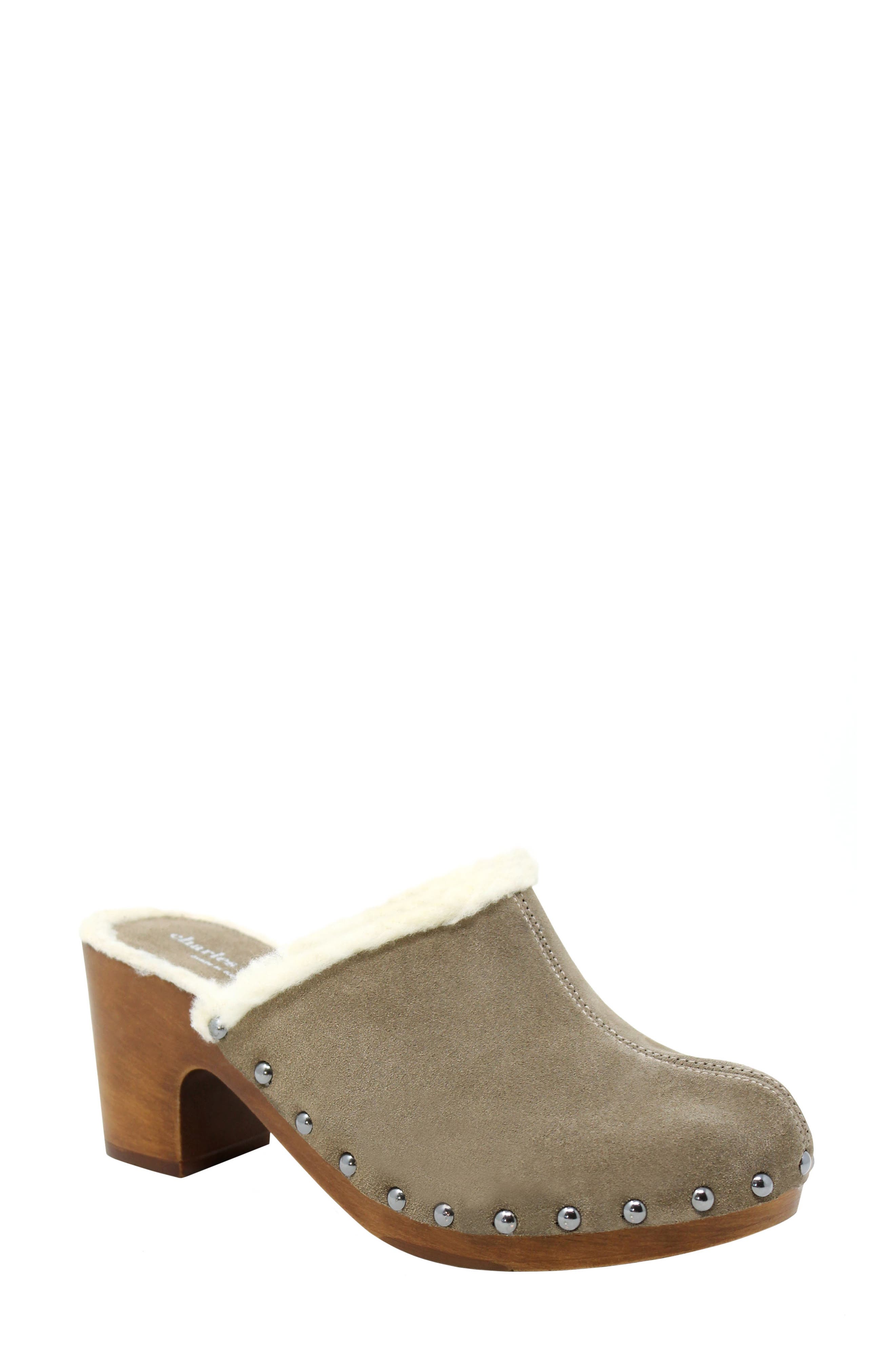 faux shearling clogs