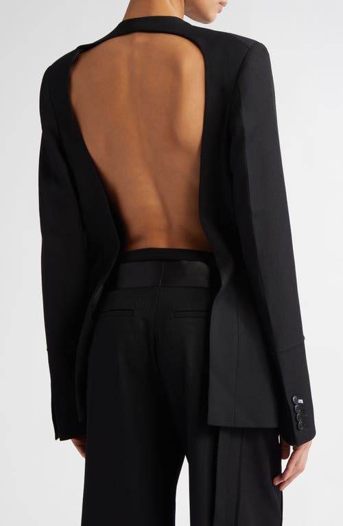 Shop Victoria Beckham Open Back Collarless Jacket In Black