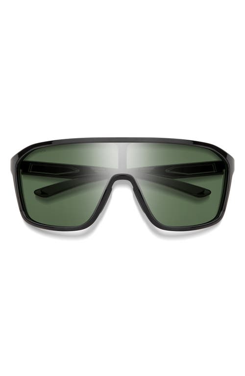 Smith Boomtown 135mm ChromaPop™ Polarized Shield Sunglasses in Black /Gray Green 