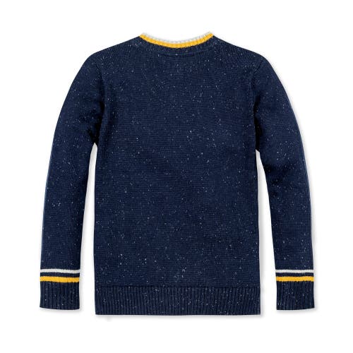 Hope & Henry Baby Boys' Organic V-neck Sweater, Infant In Navy Fleck With Tipping
