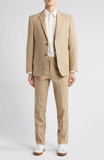 Billy Reid Flat Front Linen Blend Dress Pants