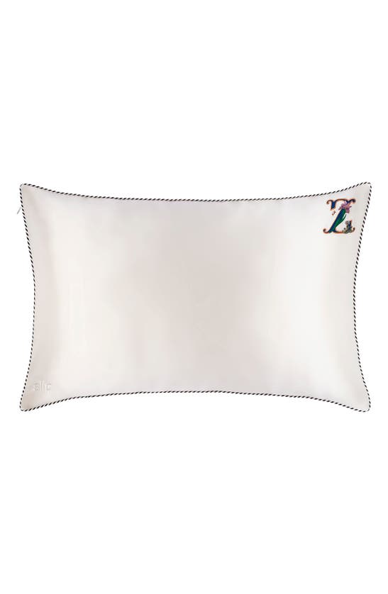 Shop Slip Embroidered Pure Silk Queen Pillowcase In Z