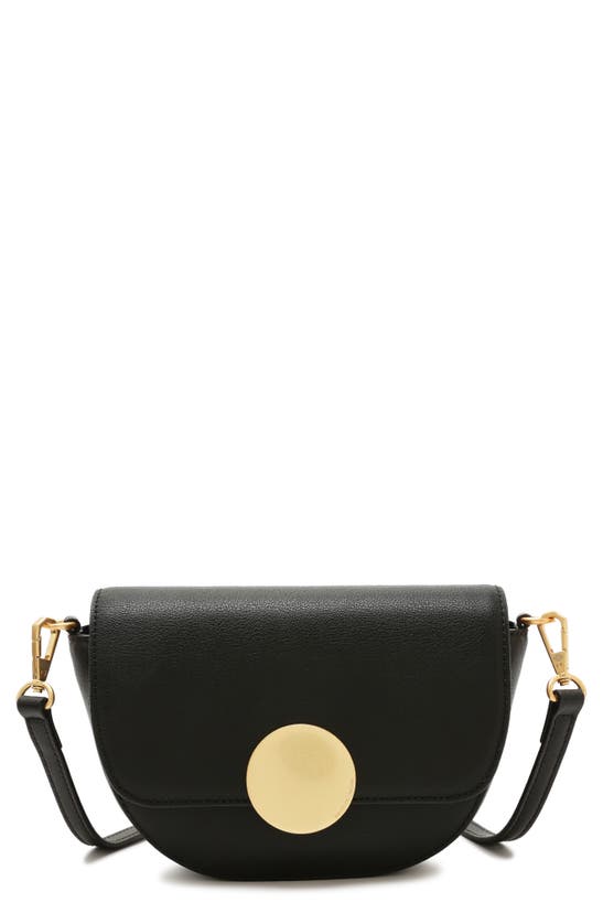 Shop Oryany Lottie Leather Saddle Crossbody Bag In Black