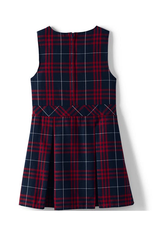 Shop Lands' End Girls Uniform Plaid Jumper In Classic Navy Large Plaid