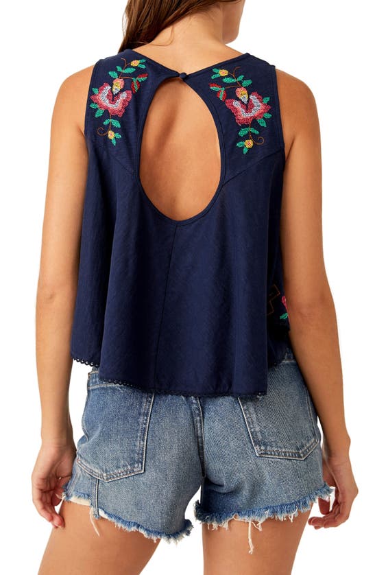 Shop Free People Fun & Flirty Embroidered Top In Blue