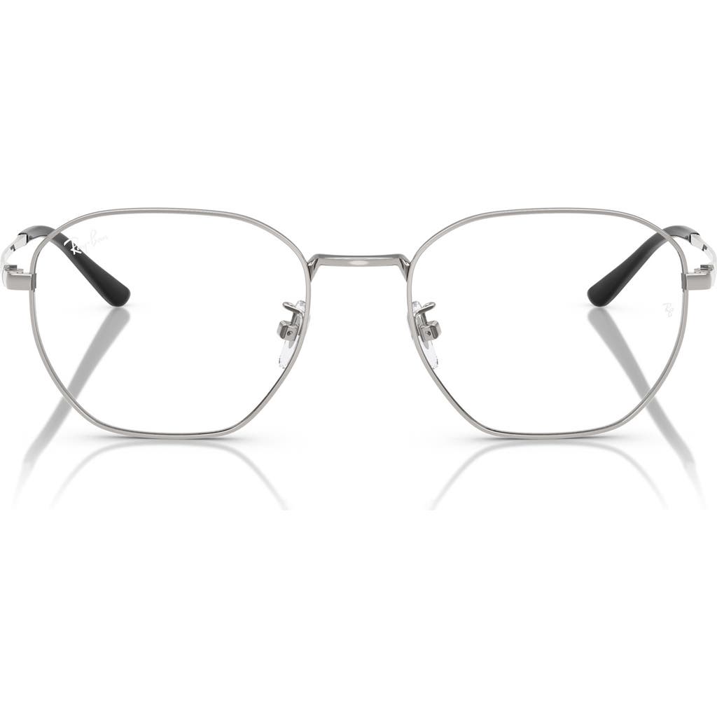 Ray Ban Ray-ban 53mm Irregular Optical Glasses In Silver