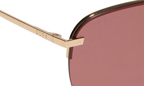 Shop Diff Tahoe 65mm Oversize Polarized Aviator Sunglasses In Gold/mauve