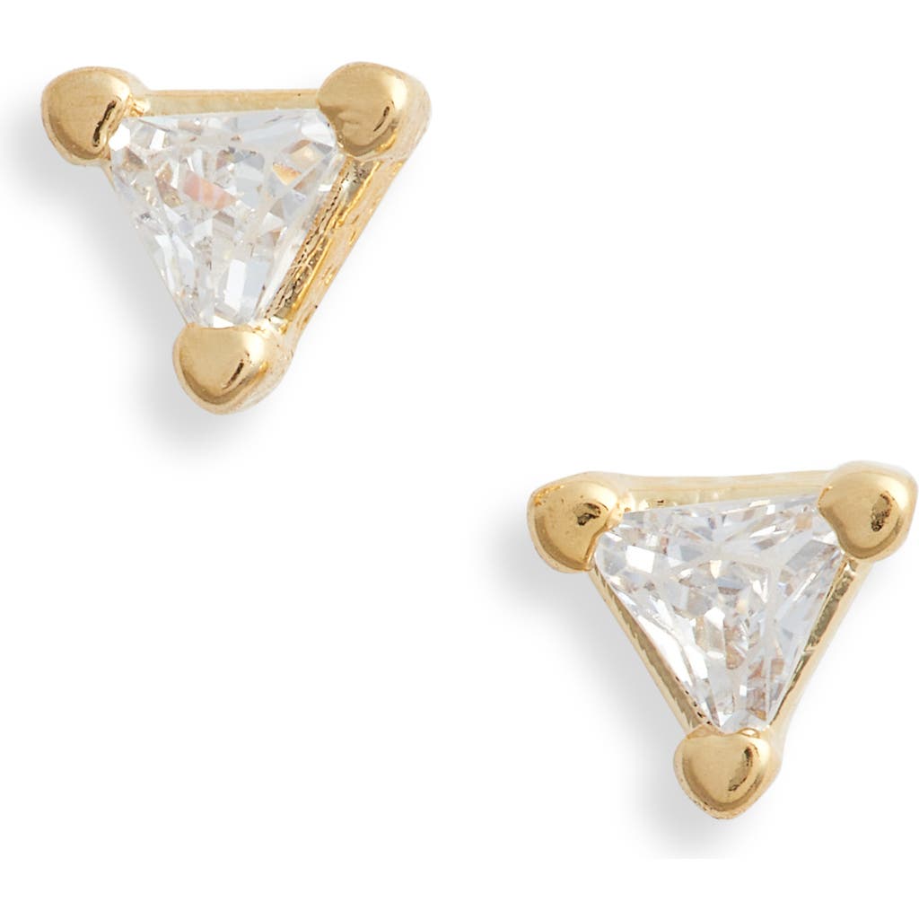 Child Of Wild Pyramid Cubic Zirconia Stud Earrings In Gold