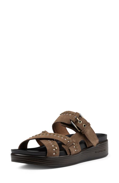 Shop Donald Pliner Platform Wedge Slide Sandal In Biscotti