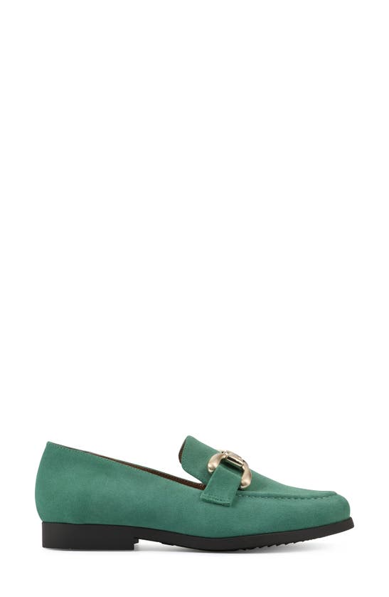 Shop White Mountain Footwear Cassino Buckle Loafer In Classic.green/ Suede