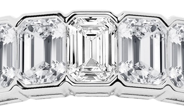 Badgley Mischka Emerald Cut Lab Created Diamond Infinity Ring In White