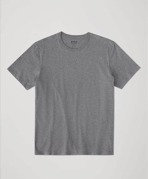 Pact Organic Softspun Crew Neck Tee In Medium Grey Heather