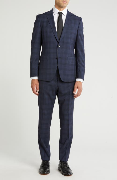 Shop Hugo Boss Boss Huge Plaid Virgin Wool Suit In Navy