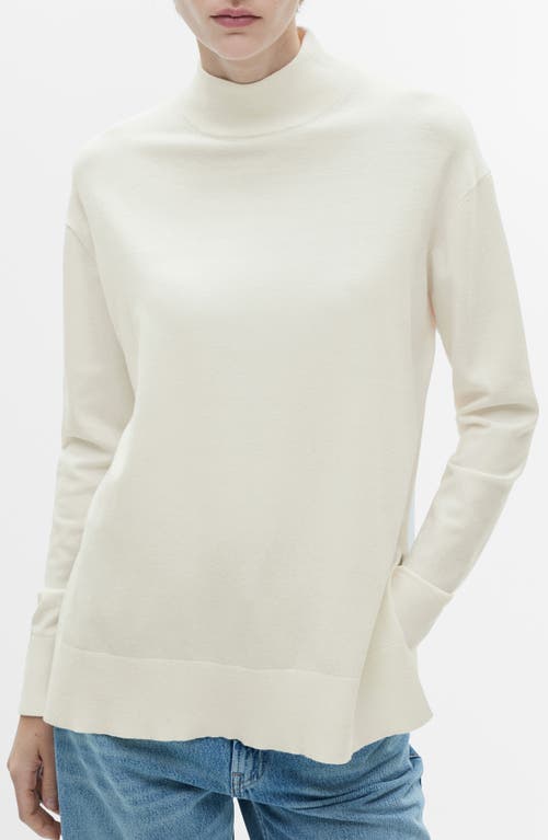 Mango Perkins Mock Neck Sweater In Ecru