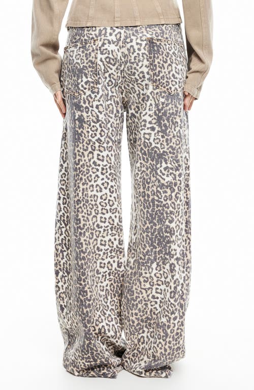 Lioness She's All That Straight Leg Jeans In Leopard Fade
