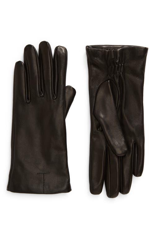 Shop Totême Toteme Lambskin Leather Gloves In Black