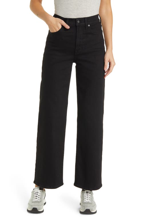 Madewell Perfect Wide Leg Jeans Black Rinse Wash at Nordstrom,
