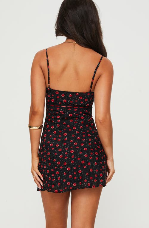 Shop Princess Polly Karena Floral Minidress In Black
