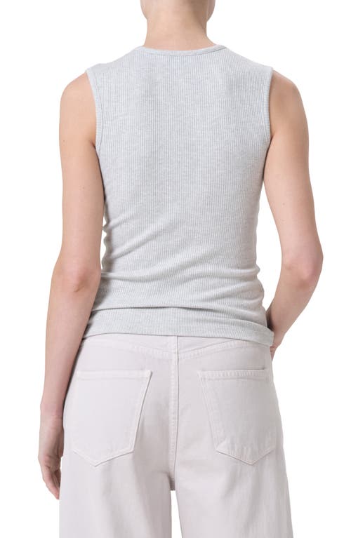 Agolde Ribbed Texture Racerback Tank Top In Brushed Grey Heather