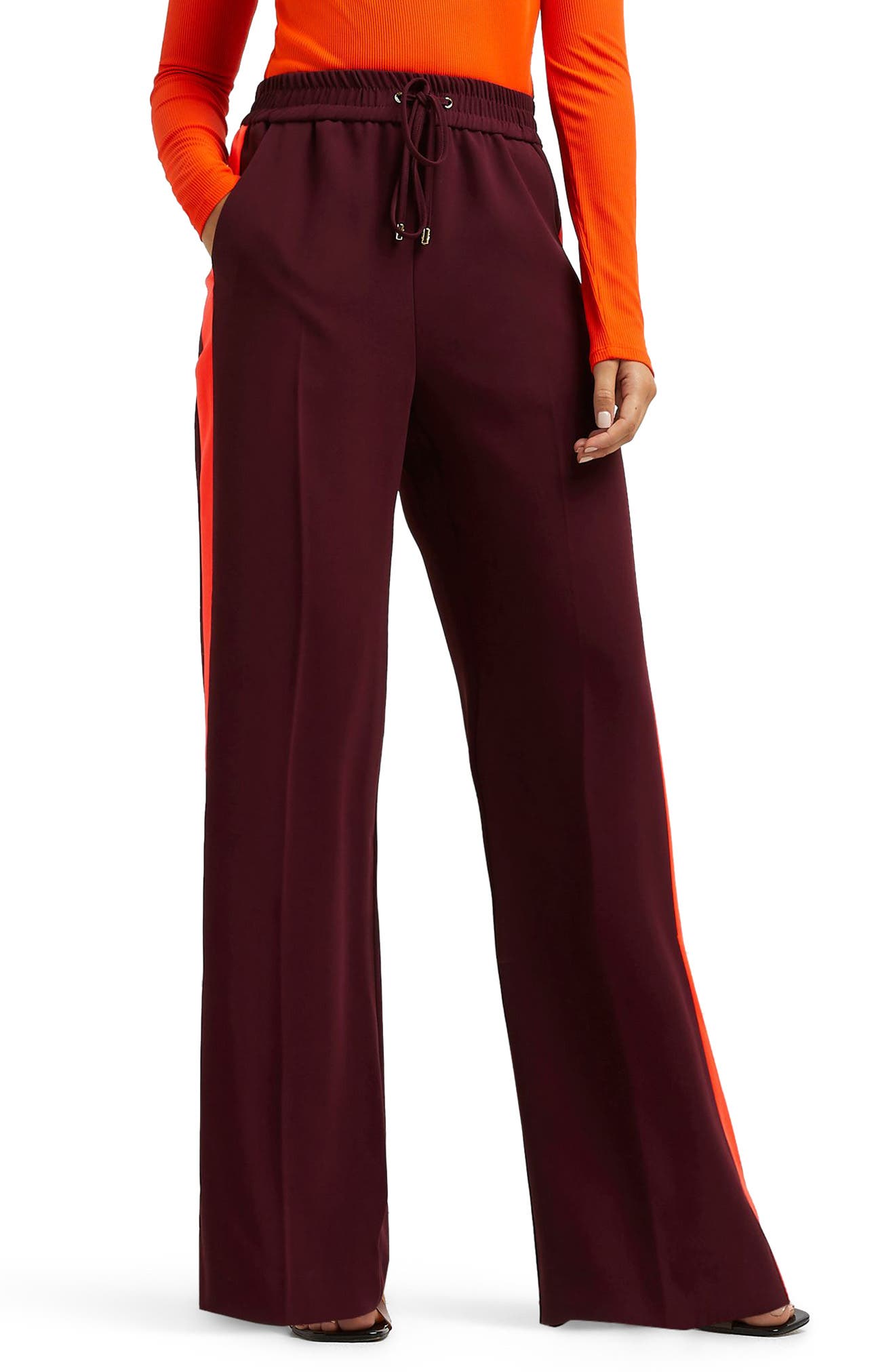 maroon dress pants womens