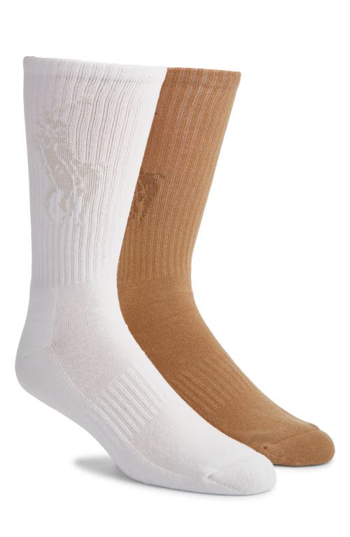 Polo Ralph Lauren Assorted 2-Pack Tonal Pony Performance Crew Socks in Beige at Nordstrom, Size 10-13
