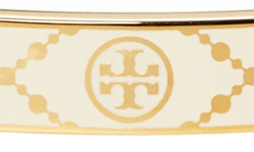 Tory Burch T-monogram Bangle In Tory Gold / New Ivory