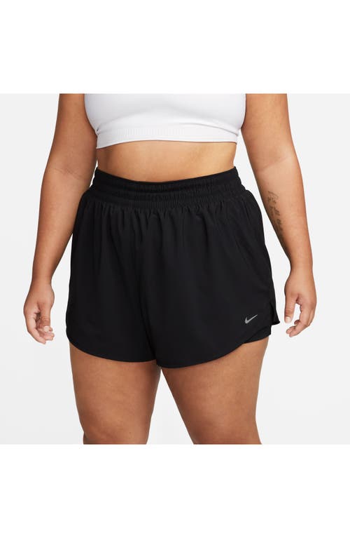 Nike Dri-fit One High Waist 2-in-1 Shorts In Black/reflective Silver