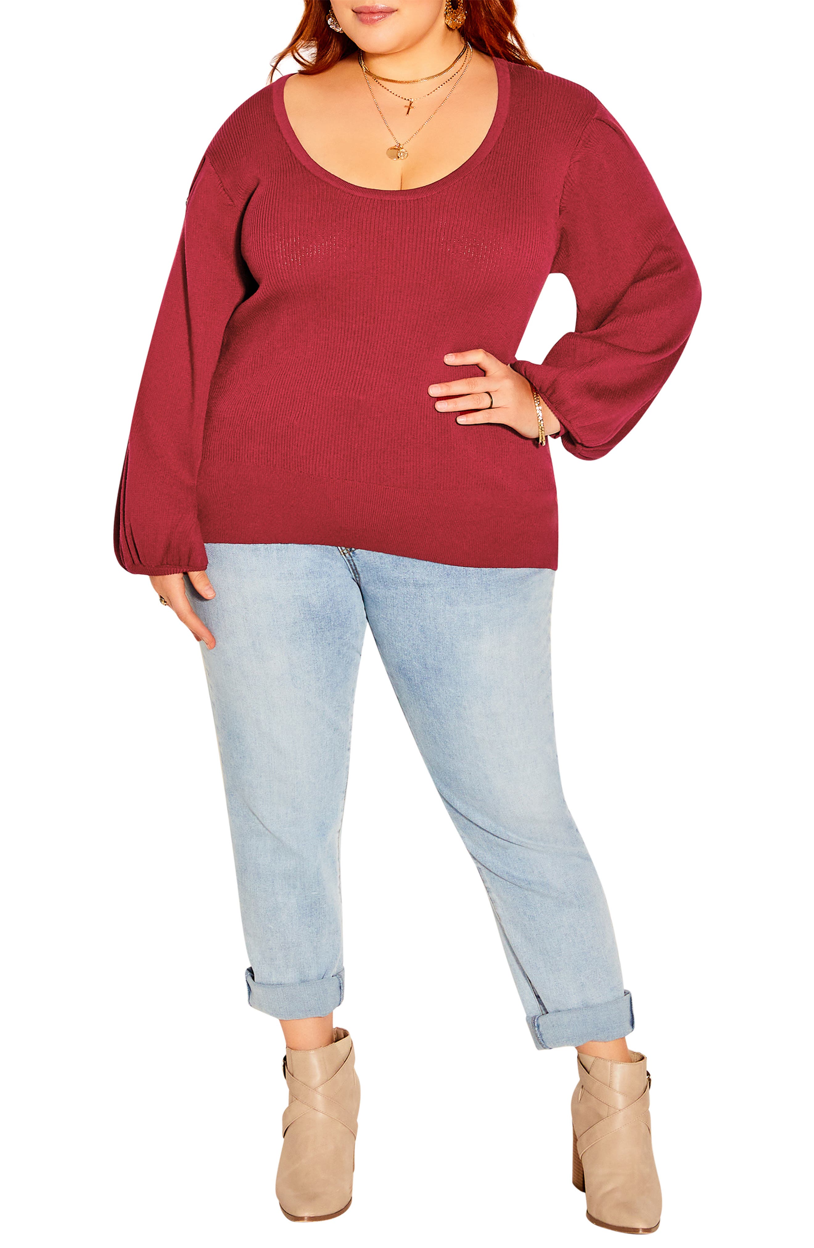 plus size red sweater