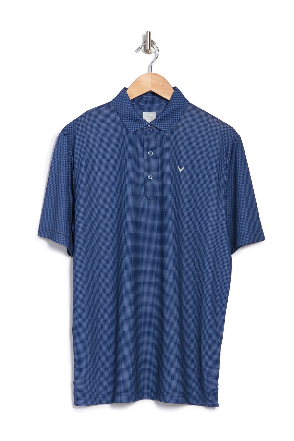 Callaway Golf Gingham Print Golf Polo In Gray Blue | ModeSens