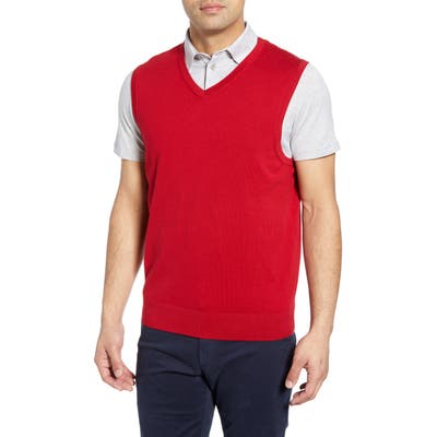 Cutter & Buck Lakemont V-Neck Sweater Vest, Red