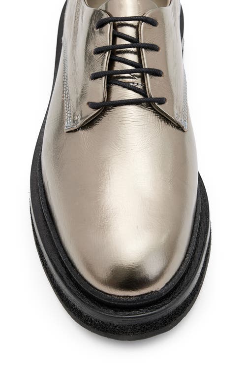 Shop Allsaints Escher Plain Toe Derby In Gunmetal Grey