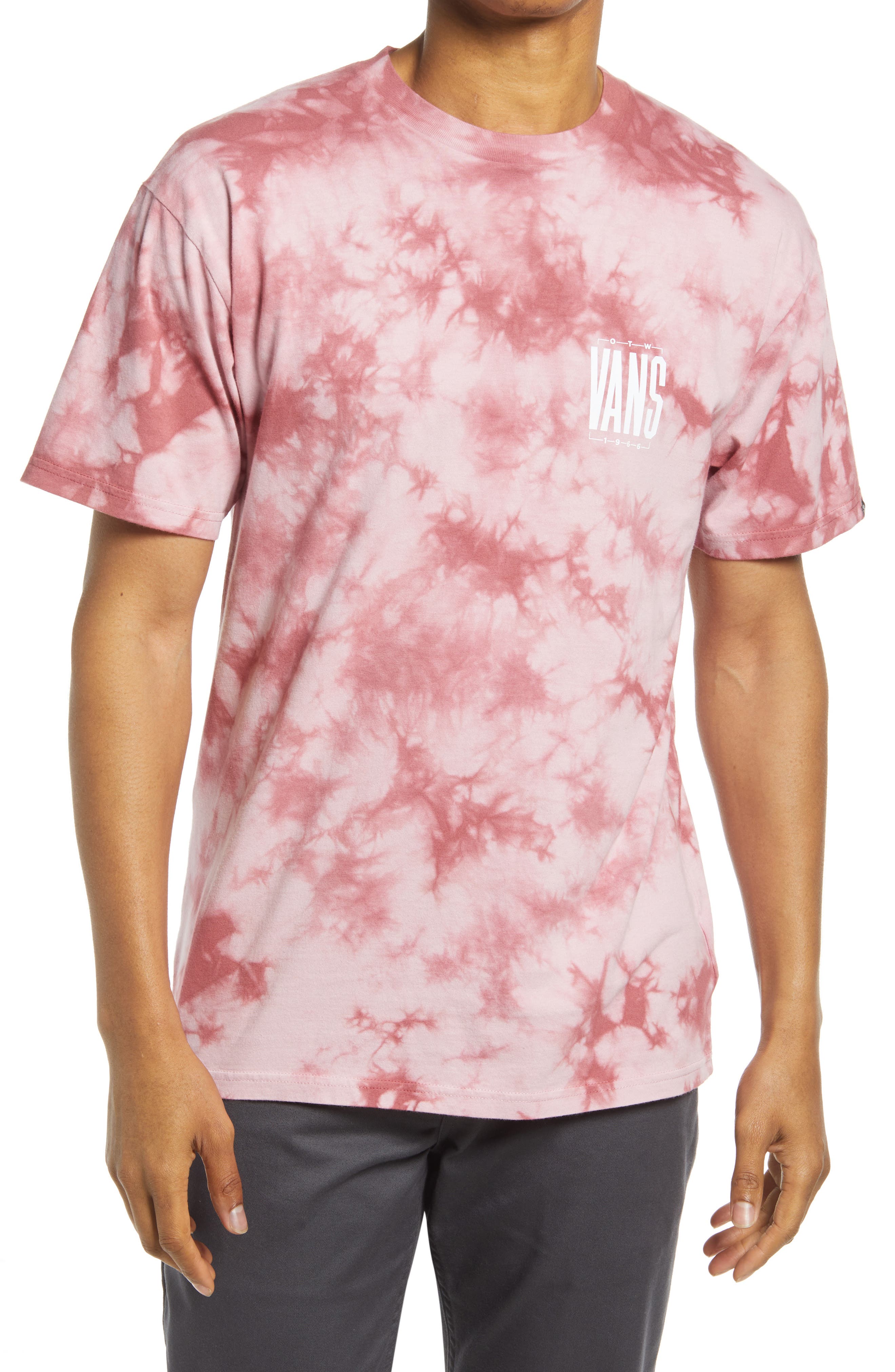 pink and grey graphic tee