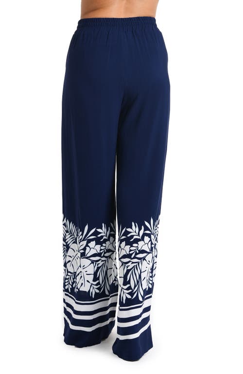 LA BLANCA LA BLANCA BORDER PRINT PALAZZO PANTS