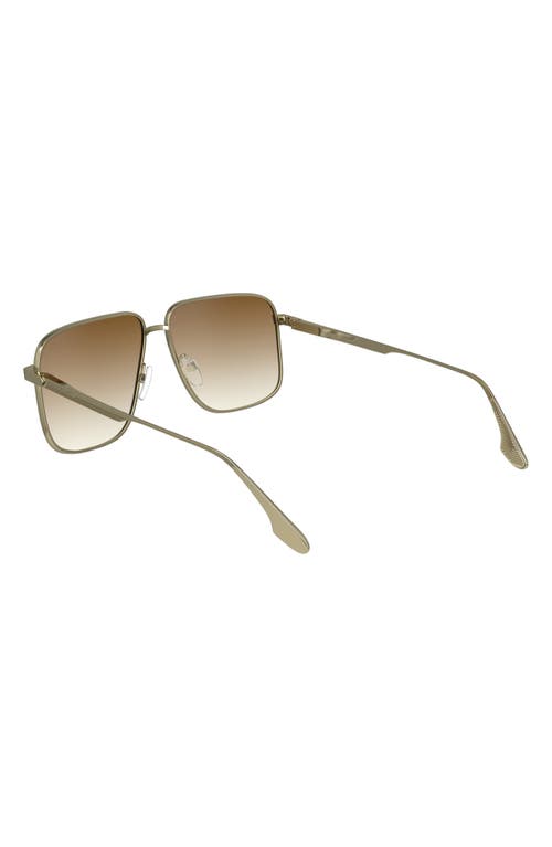 Shop Victoria Beckham V Line 57mm Gradient Aviator Sunglasses In Gold/honey Gradient