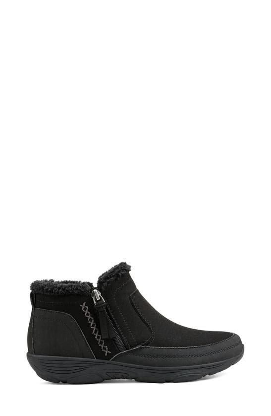Easy Spirit Verry Faux Shearling Zip Bootie In Black