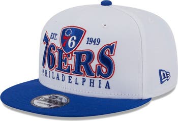 New Era Men s New Era White Royal Philadelphia 76ers Crest Stack