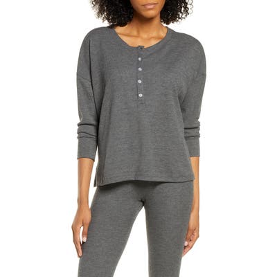 Maison Du Soir Courtney Thermal Pajama Top, Grey
