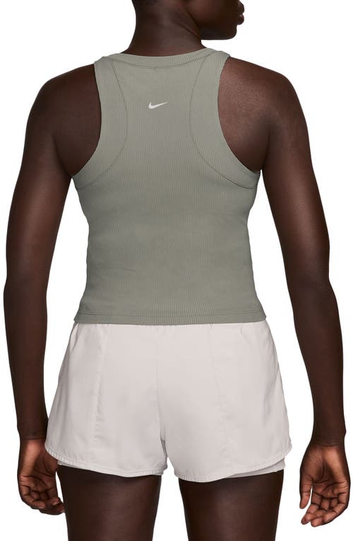 Shop Nike Zenvy Dri-fit Rib Tank In Light Army/white