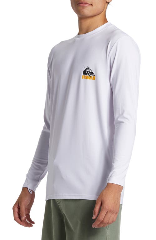 Shop Quiksilver Hi Petroglyph Surf Long Sleeve Performance Rashguard In White